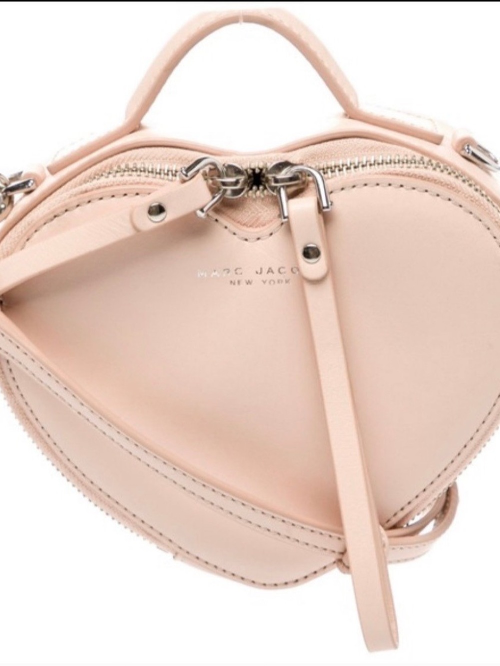 Marc Jacobs Blush Pink Heart Mini Bag with Silver Hardware